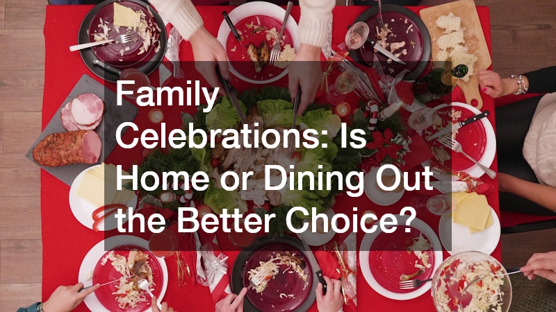 large family gathered around a long table, enjoying a feast